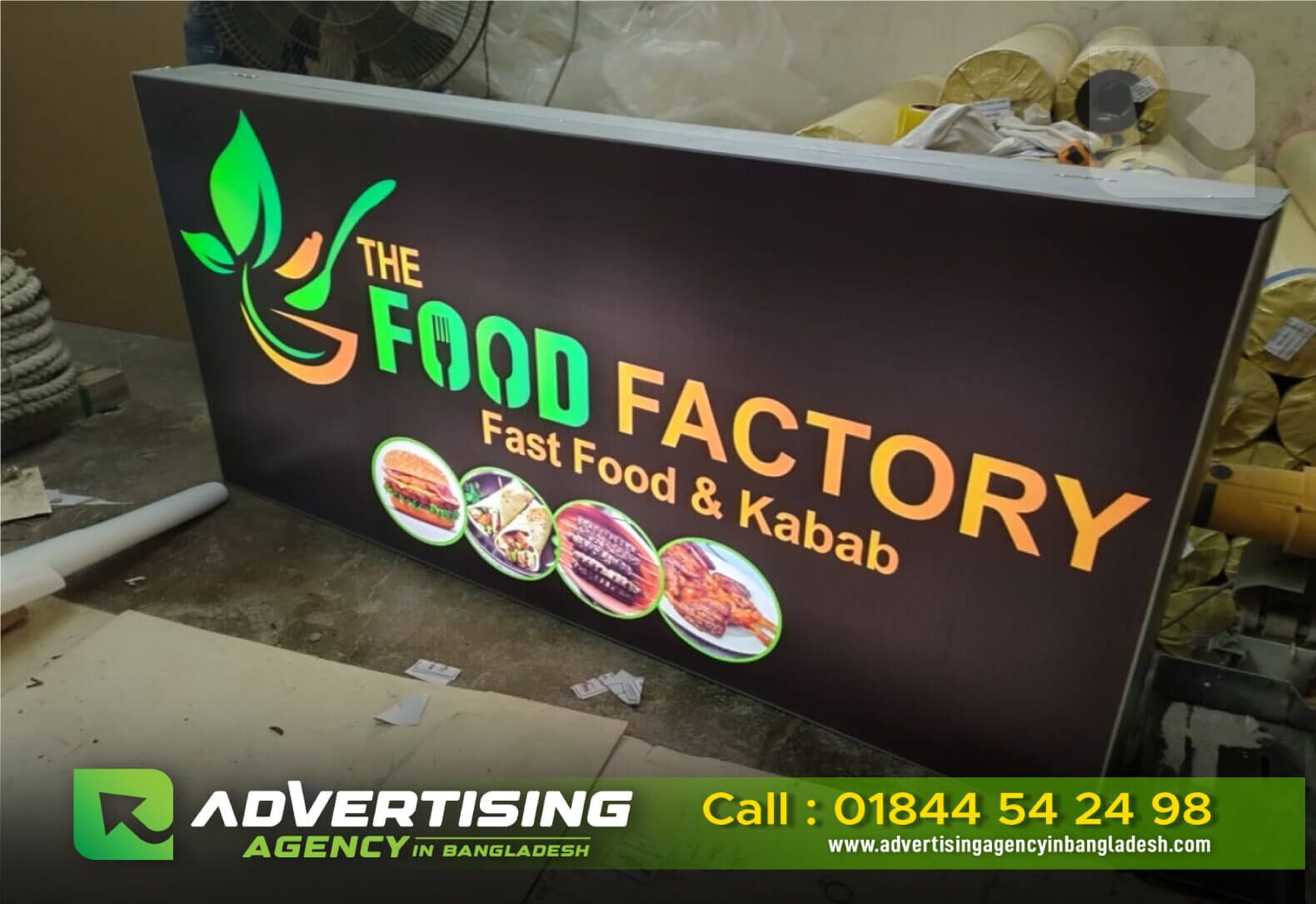 Fast food restaurant front sign board in bangladesh