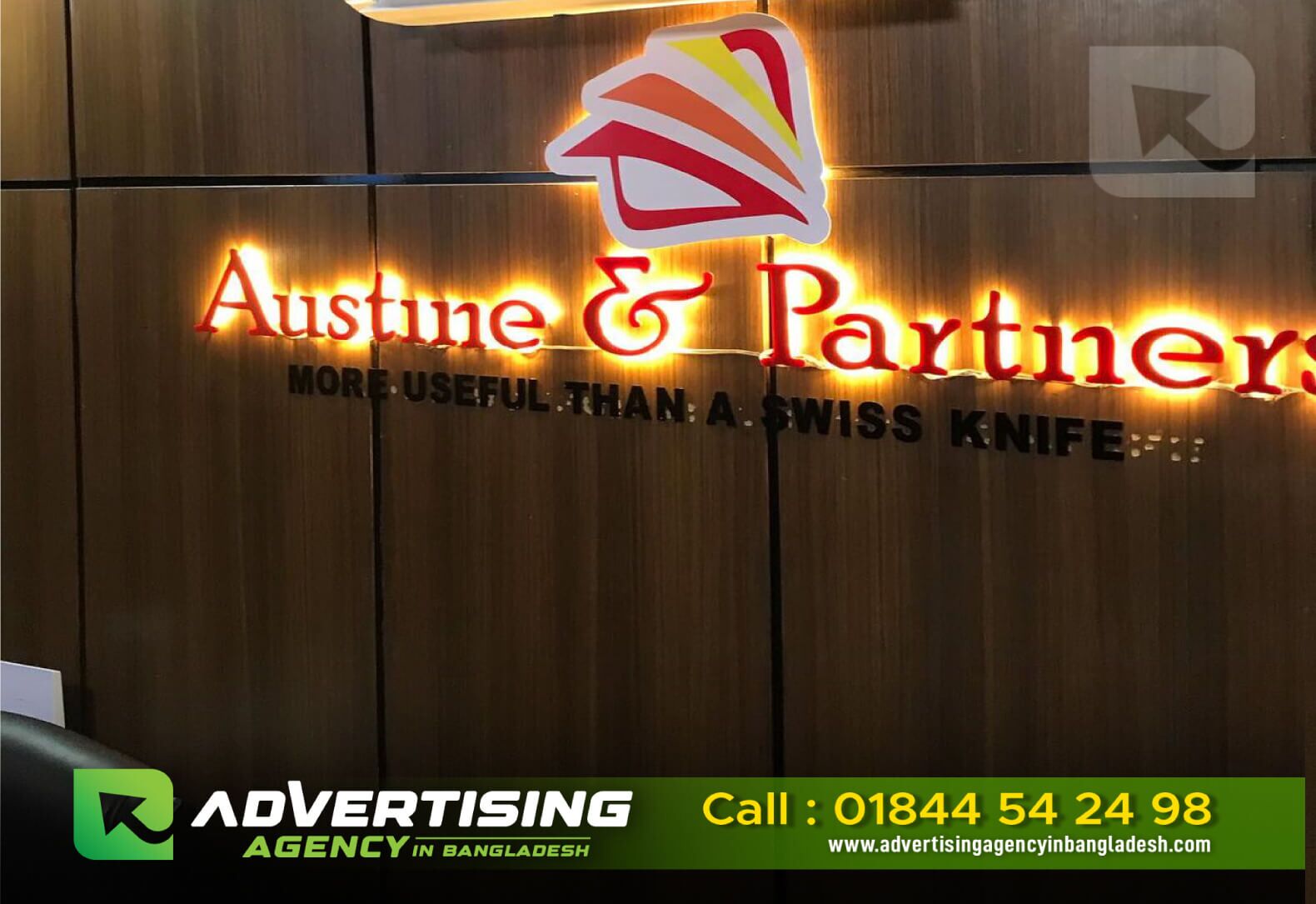 Reception Logo & Counter Desk Signage Design
