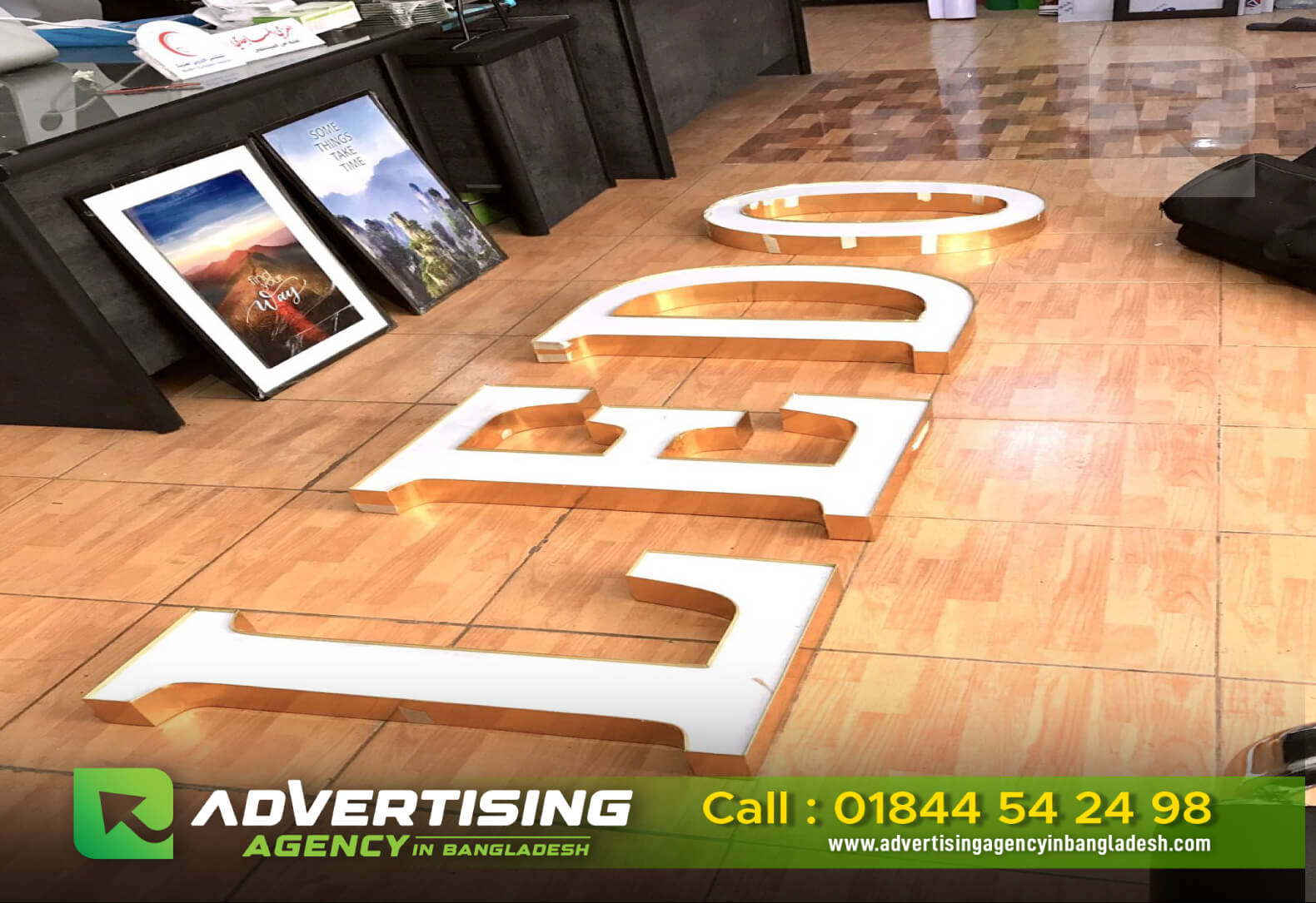 Reception Logo & Counter Desk Signage Design