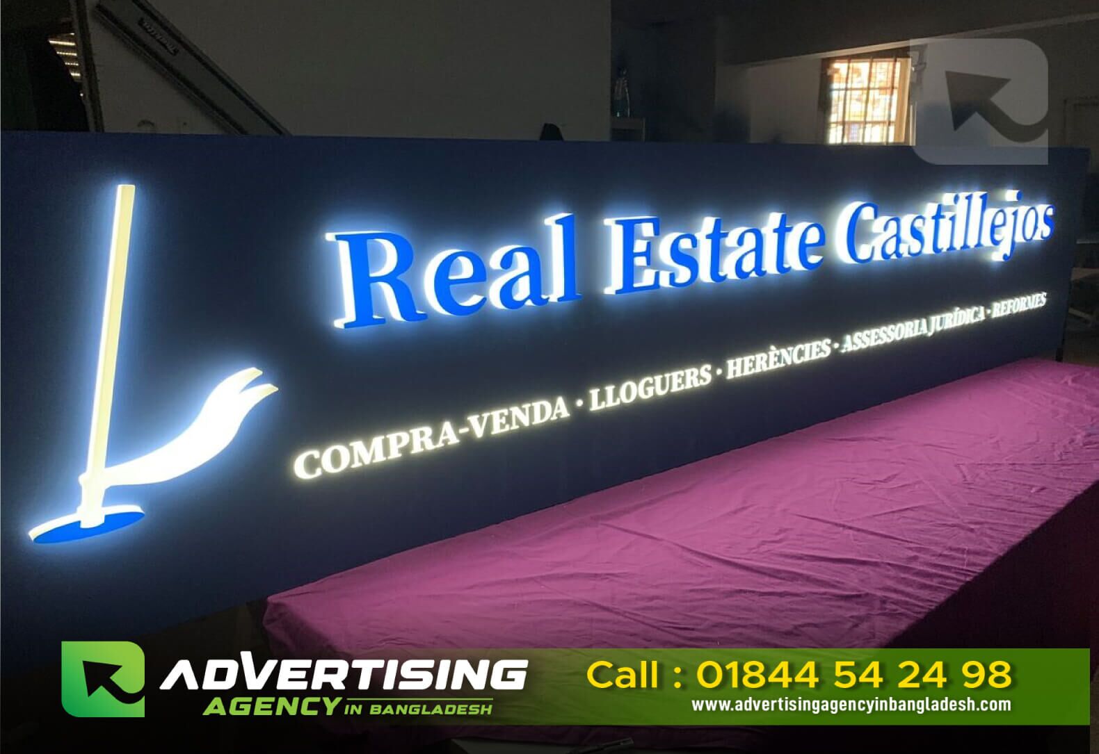 Acrylic 3D Letters ACP Sign Board for Real Estate in Dhaka BD