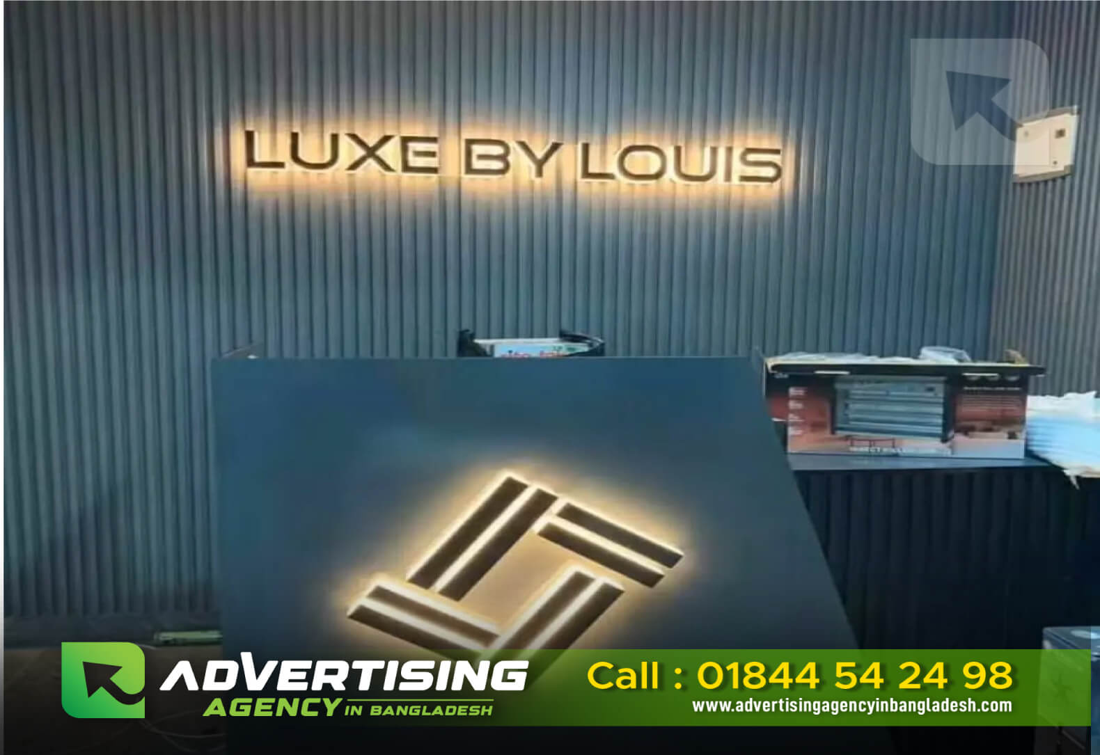 Reception Logo & Counter Desk Signage Design